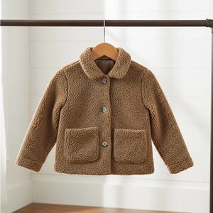 Girl’s Brown Cozy Plush Jacket (Size: 7-8)